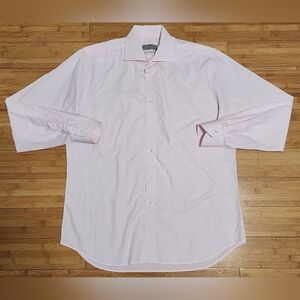 Canali Impeccabile Dress Shirt Made in Italy Light Pink Long Sleeve Sz 42-16 1/2